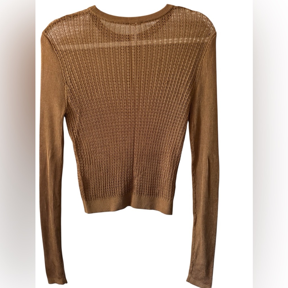 Free people, top, caramel, SP, long sleeve, round neck, NWOT